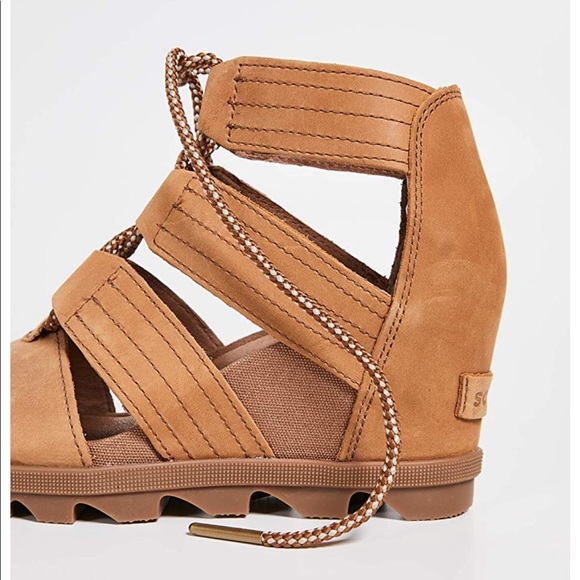 New SOREL Joanie Gladiator Wedge Sandals Tan 8.5 - Picture 6 of 9